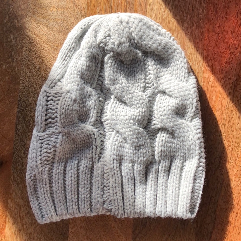 Gray knitted beanie